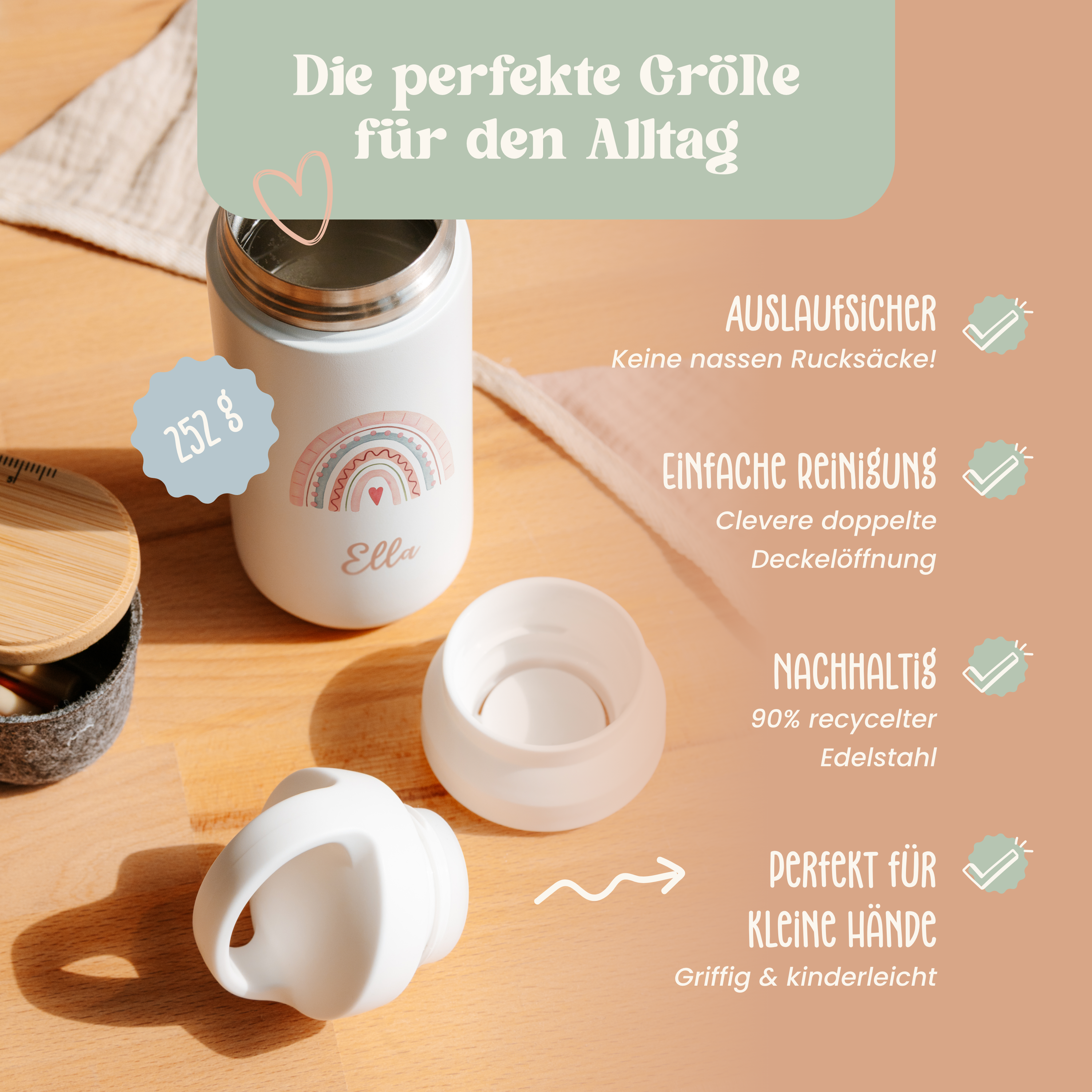 Trinkflasche Regenbogen | Design 012.02. | Farbdruck